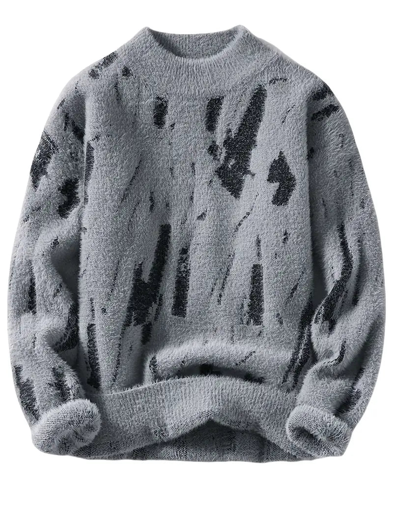 Fourlayer™ Abstract Black & White Knitted Sweater