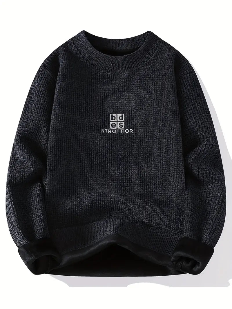 Fourlayer™ Minimal Embroidered Knit Sweater – Olive Green