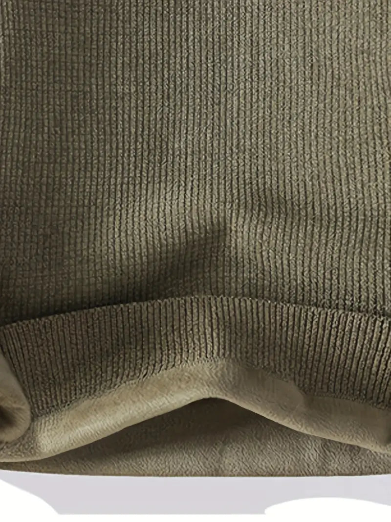 Fourlayer™ Minimal Embroidered Knit Sweater – Olive Green